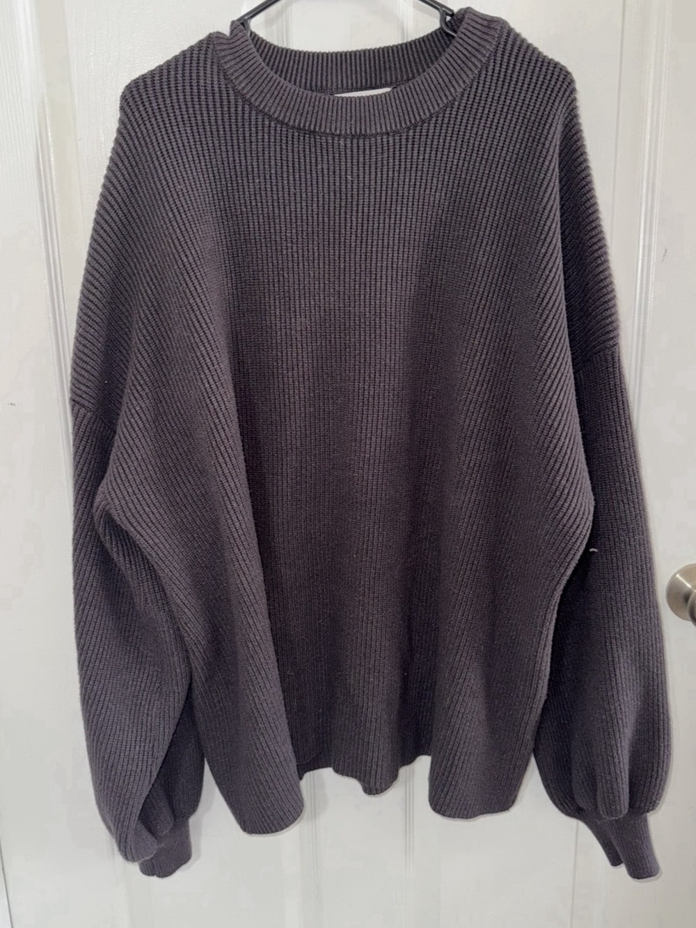 Charcoal Oversized Knit Sweater in Gray L/XL